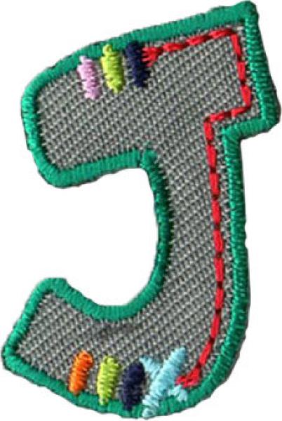 Bügelapplikation Buchstabe J ca. 29x34 mm